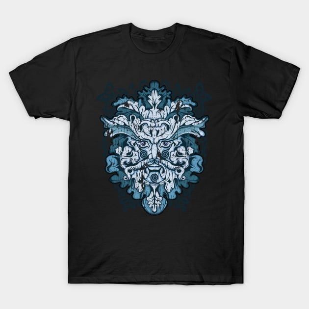 Celtic Green Man Pagan Irish Mythology Nature God T-Shirt by Blue Pagan